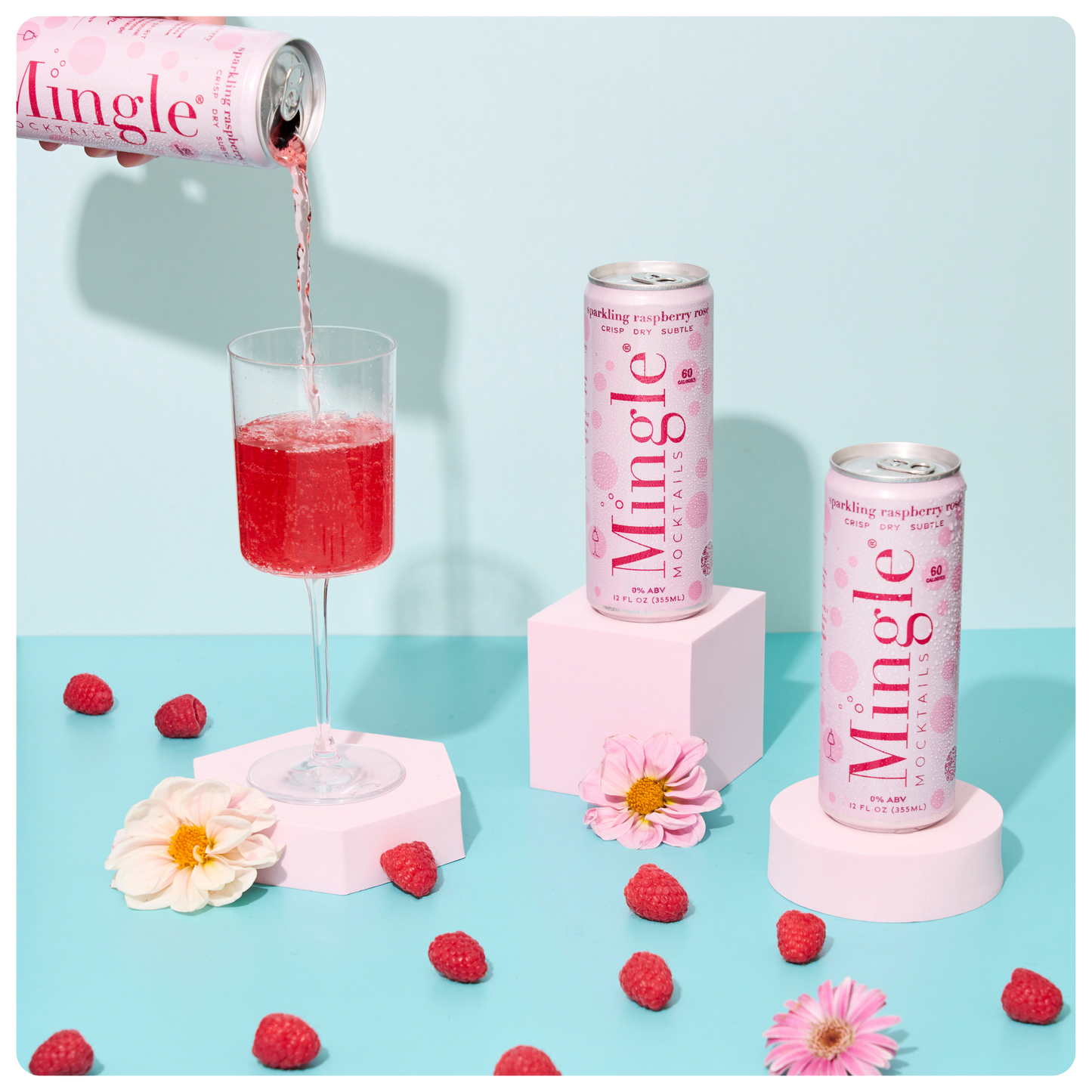 Sparkling Raspberry Rosé by Mingle Mocktails - Non Alcoholic Beverages