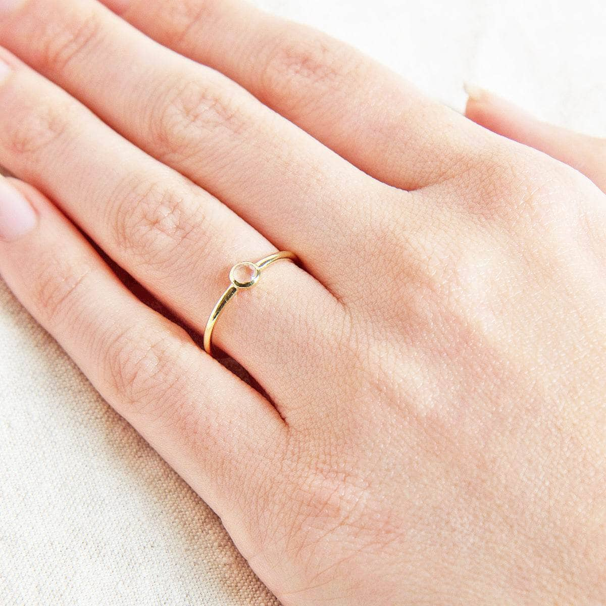 Rose Quartz Silver or Gold Ring by Tiny Rituals