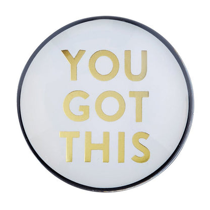 Round Glass Magnets | Metallic Gold Text | 10 Options Mix and Match by The Bullish Store