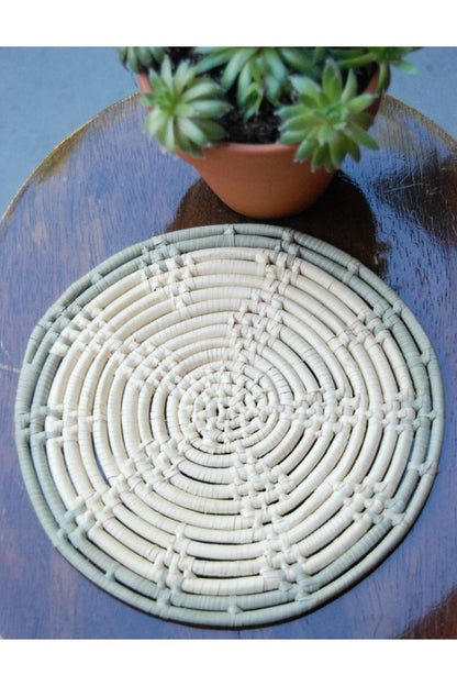 Round 8 inch Trivet with Sage Trim by 2nd Story Goods