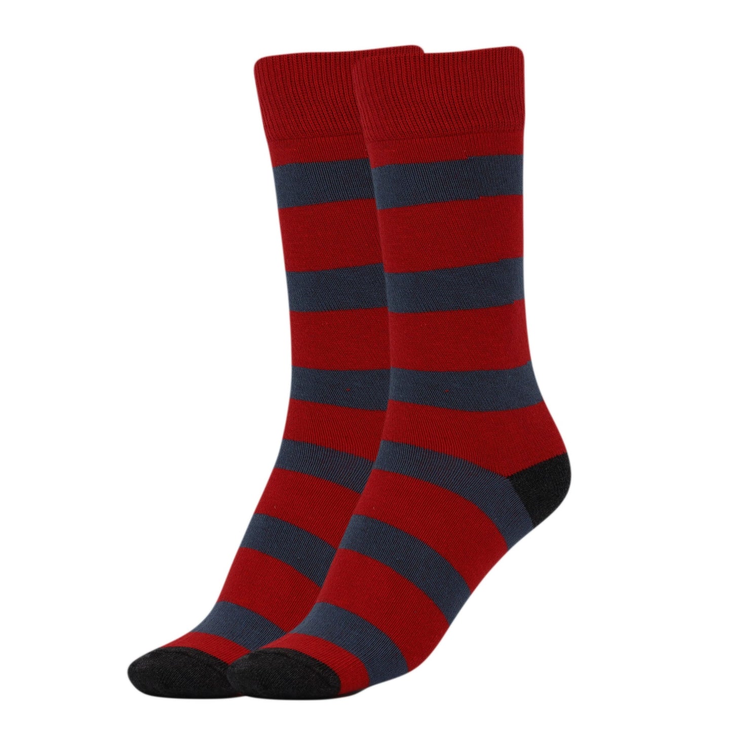 1 Pair - Cotton Crew Socks with Stripe Patterned Casual Socks by Mars Outlet Store LLC