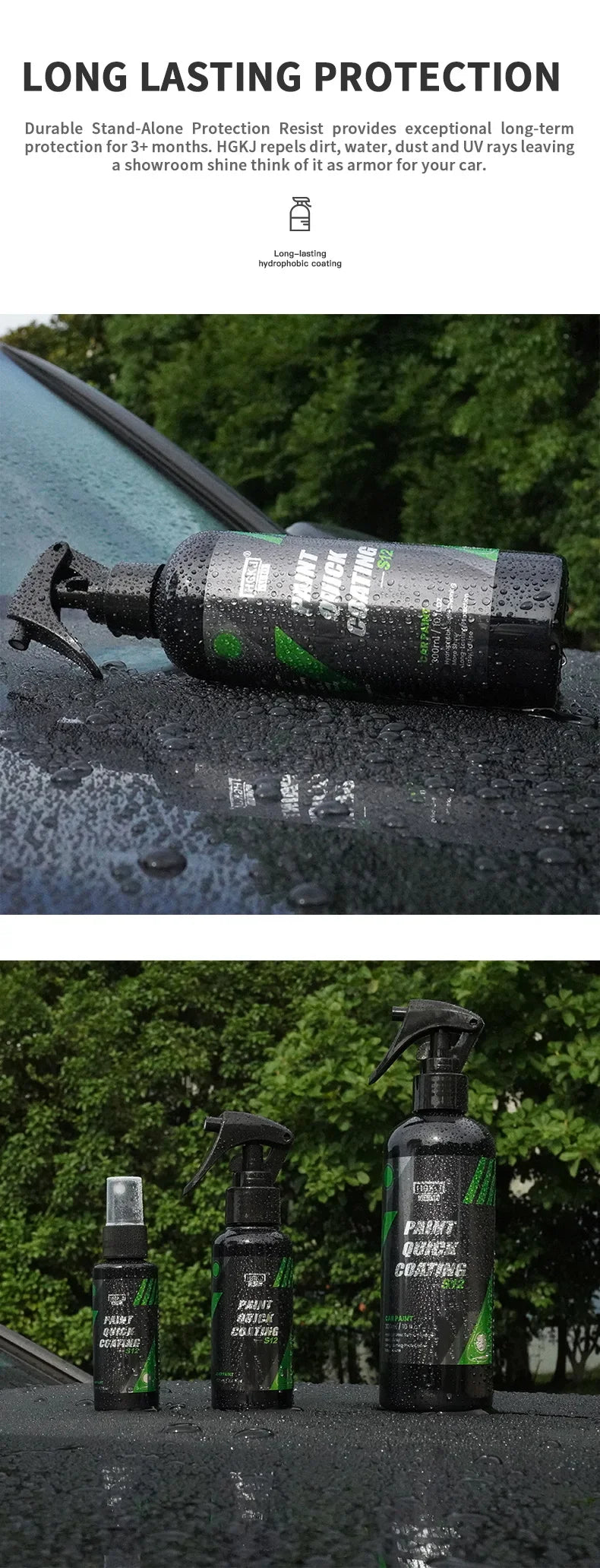 300ML Car Ceramic Coating Wax Liquid Glass Spray for Hydrophobic Shine and Protection by Mars Outlet Store LLC