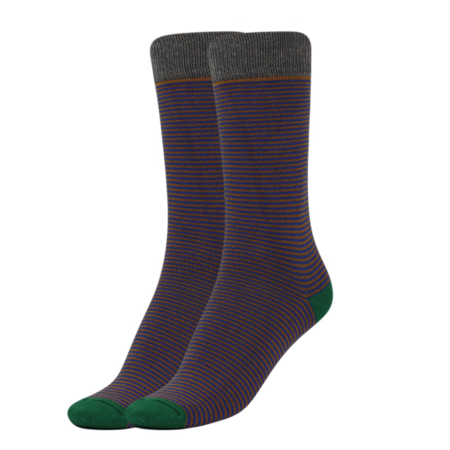 1 Pair - Cotton Crew Socks with Stripe Patterned Casual Socks by Mars Outlet Store LLC