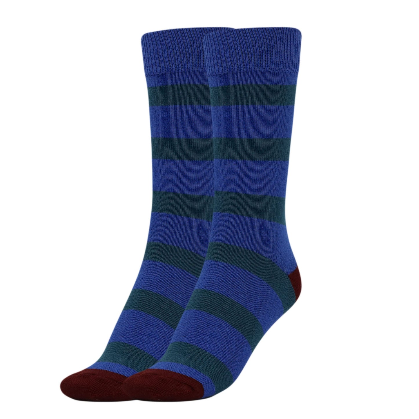 1 Pair - Cotton Crew Socks with Stripe Patterned Casual Socks by Mars Outlet Store LLC