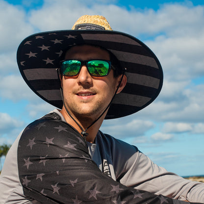 Under Brim Straw Hat | Blackout American Flag 2.0 by Soul of Adventure