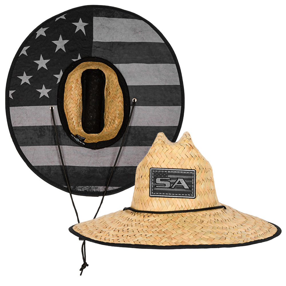 Under Brim Straw Hat | Blackout American Flag 2.0 by Soul of Adventure