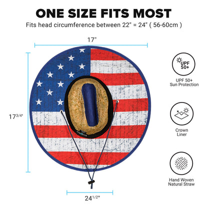 Under Brim Straw Hat | American Flag 2.0 by Soul of Adventure