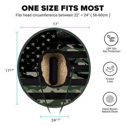 Under Brim Straw Hat | Patriot Military Camo 2.0 by Soul of Adventure