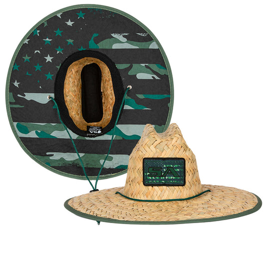 Under Brim Straw Hat | Patriot Military Camo 2.0 by Soul of Adventure