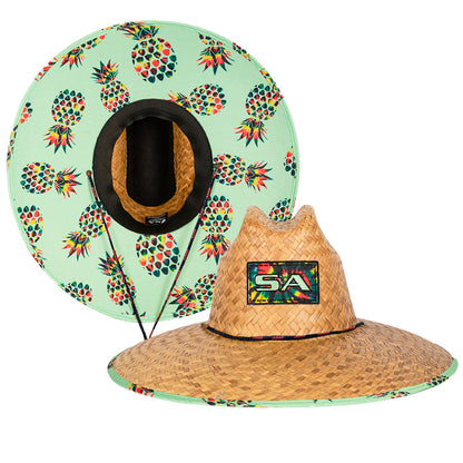 Palms Under Brim Straw Hat | Rasta Pineapple by Soul of Adventure