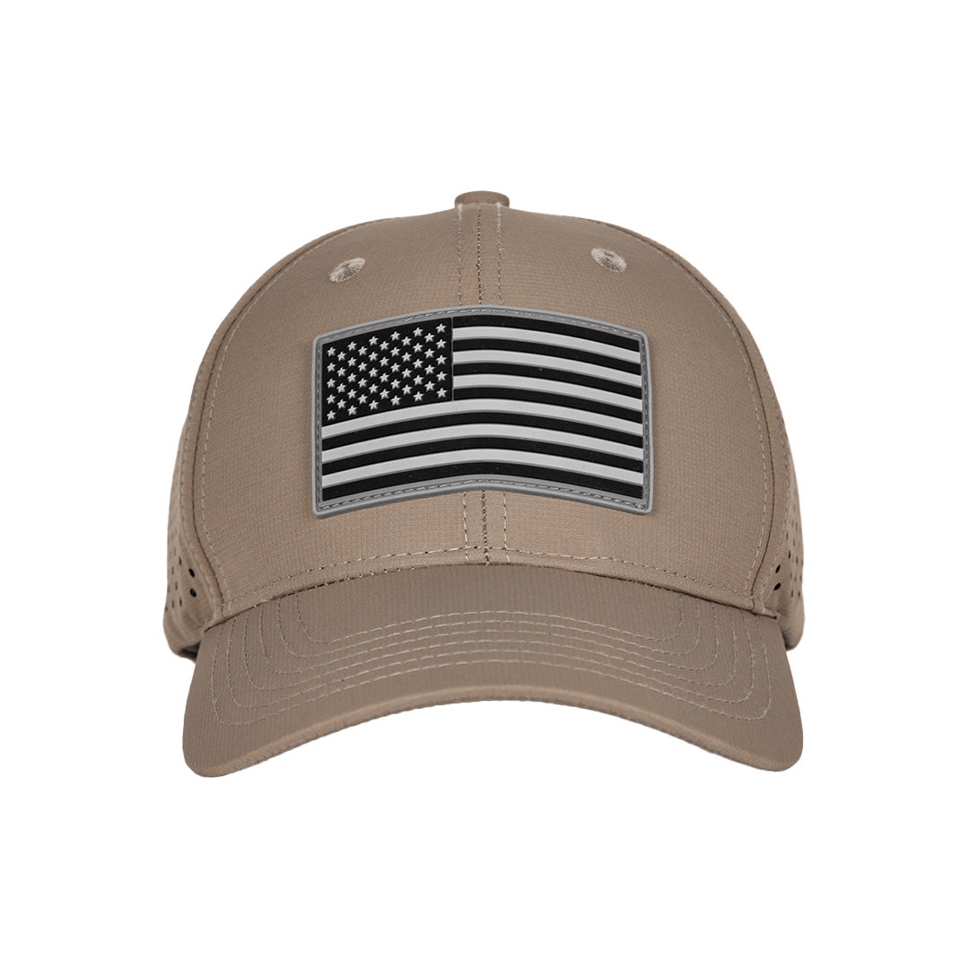 Performance Snapback | Blackout American Flag | Khaki by Soul of Adventure