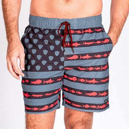 Swim Trunks | Blackout Fins & Stripes by Soul of Adventure