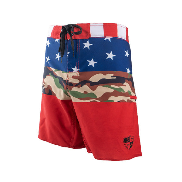 Board Shorts | Patriot | Black SA Shield by Soul of Adventure