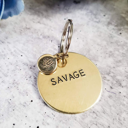 SAVAGE Brass Disc Keychain by Salt and Sparkle