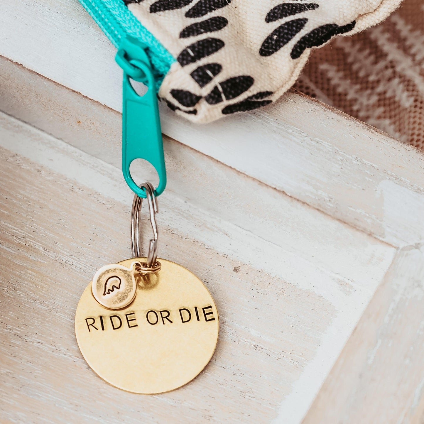 SAVAGE Brass Disc Keychain by Salt and Sparkle