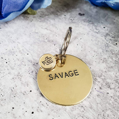 SAVAGE Brass Disc Keychain by Salt and Sparkle