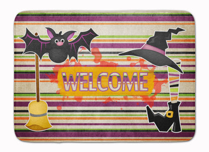 Witch Costume and Broom on Stripes Halloween Machine Washable Memory Foam Mat SB3010RUG by Caroline's Treasures