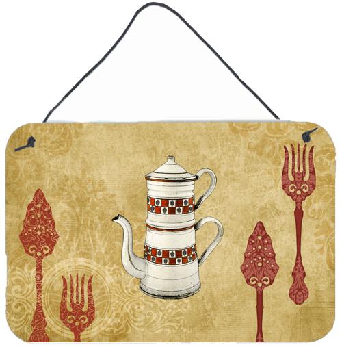 Teapot Welcome Aluminium Metal Wall or Door Hanging Prints SB3088DS812 by Caroline's Treasures