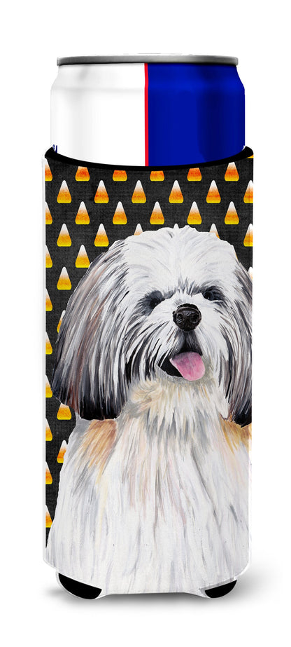 Shih Tzu Candy Corn Halloween Portrait Ultra Beverage Insulators for slim cans SC9164MUK by Caroline's Treasures