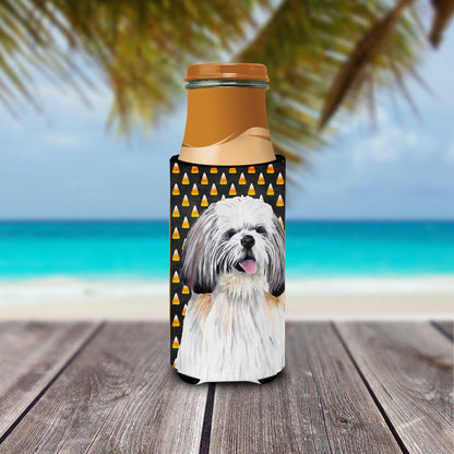 Shih Tzu Candy Corn Halloween Portrait Ultra Beverage Insulators for slim cans SC9164MUK by Caroline's Treasures