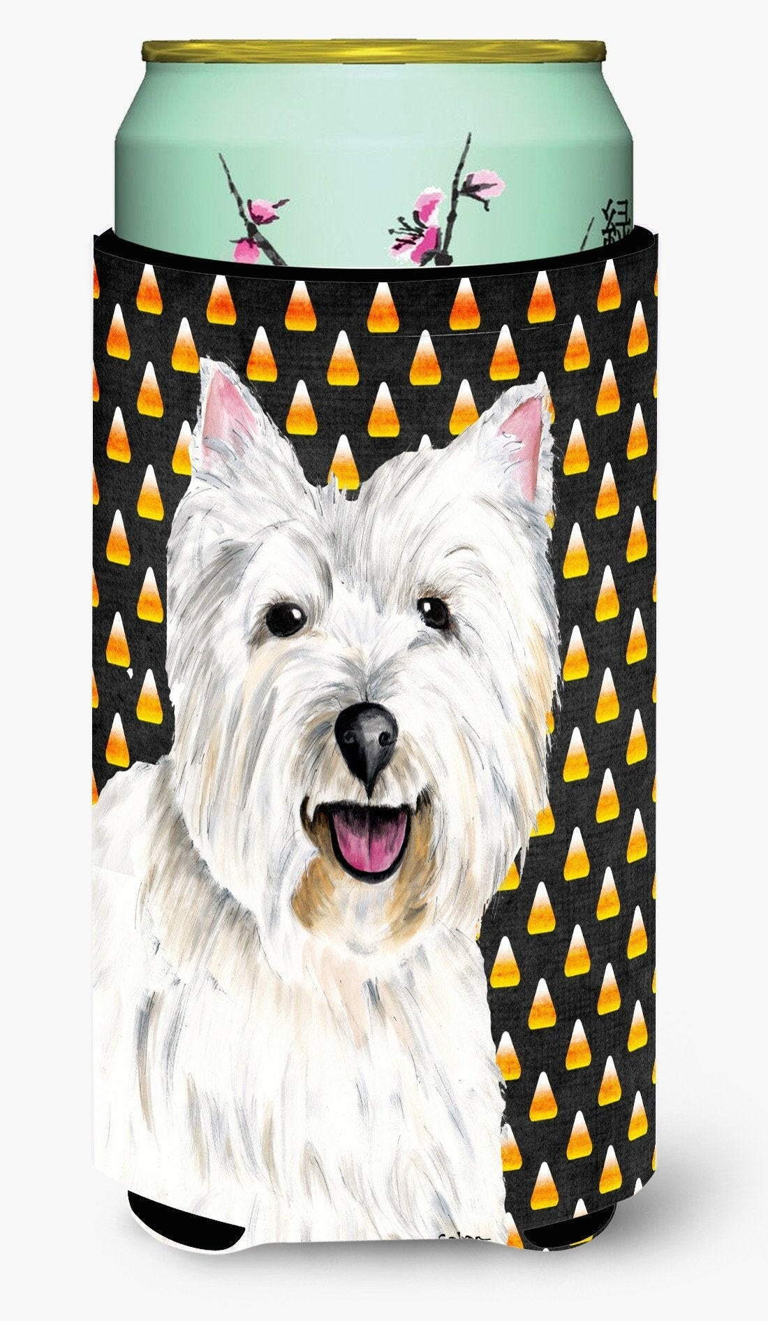 Westie Candy Corn Halloween Portrait  Tall Boy Beverage Insulator Beverage Insulator Hugger by Caroline's Treasures