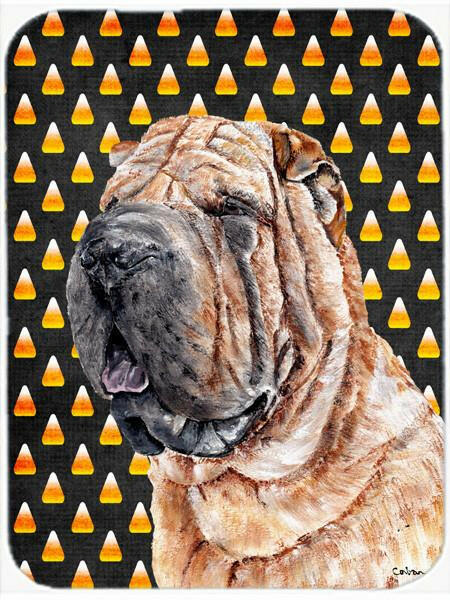 Shar Pei Candy Corn Halloween Glass Cutting Board Large Size SC9647LCB by Caroline's Treasures