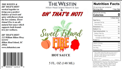 Sweet Island Fire hot sauce by SH' THAT'S HOT!