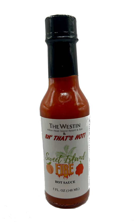 Sweet Island Fire hot sauce by SH' THAT'S HOT!