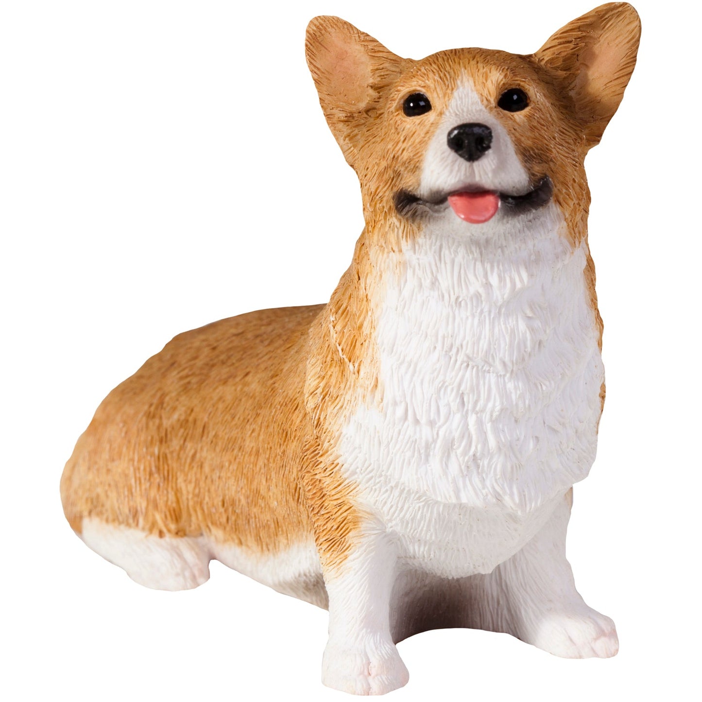 Sandicast "Small Size" Sitting Red Pembroke Welsh Corgi Dog Sculpture by Present Paper