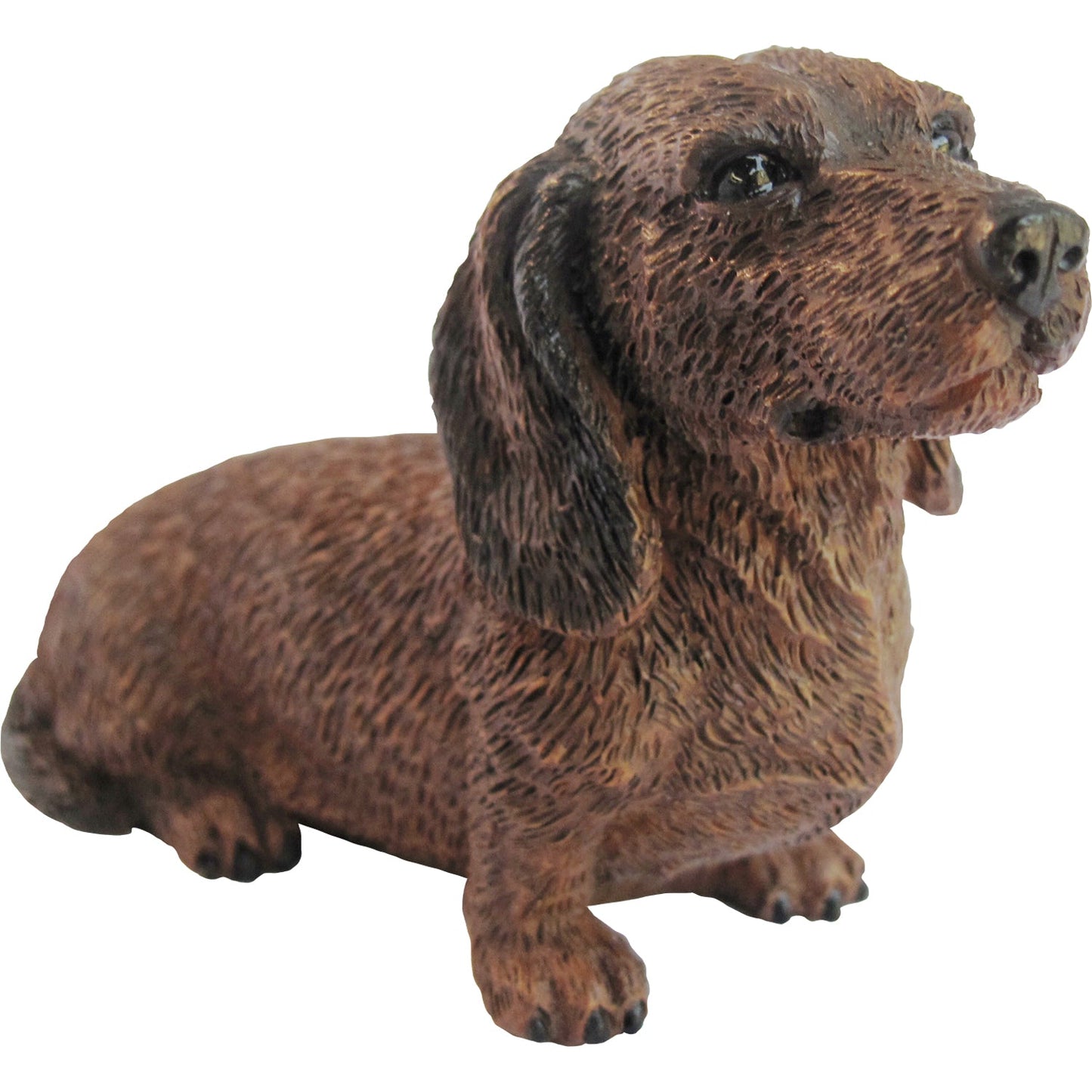 Sandicast "Small Size" Sitting Red Dachshund Dog Sculpture by Present Paper