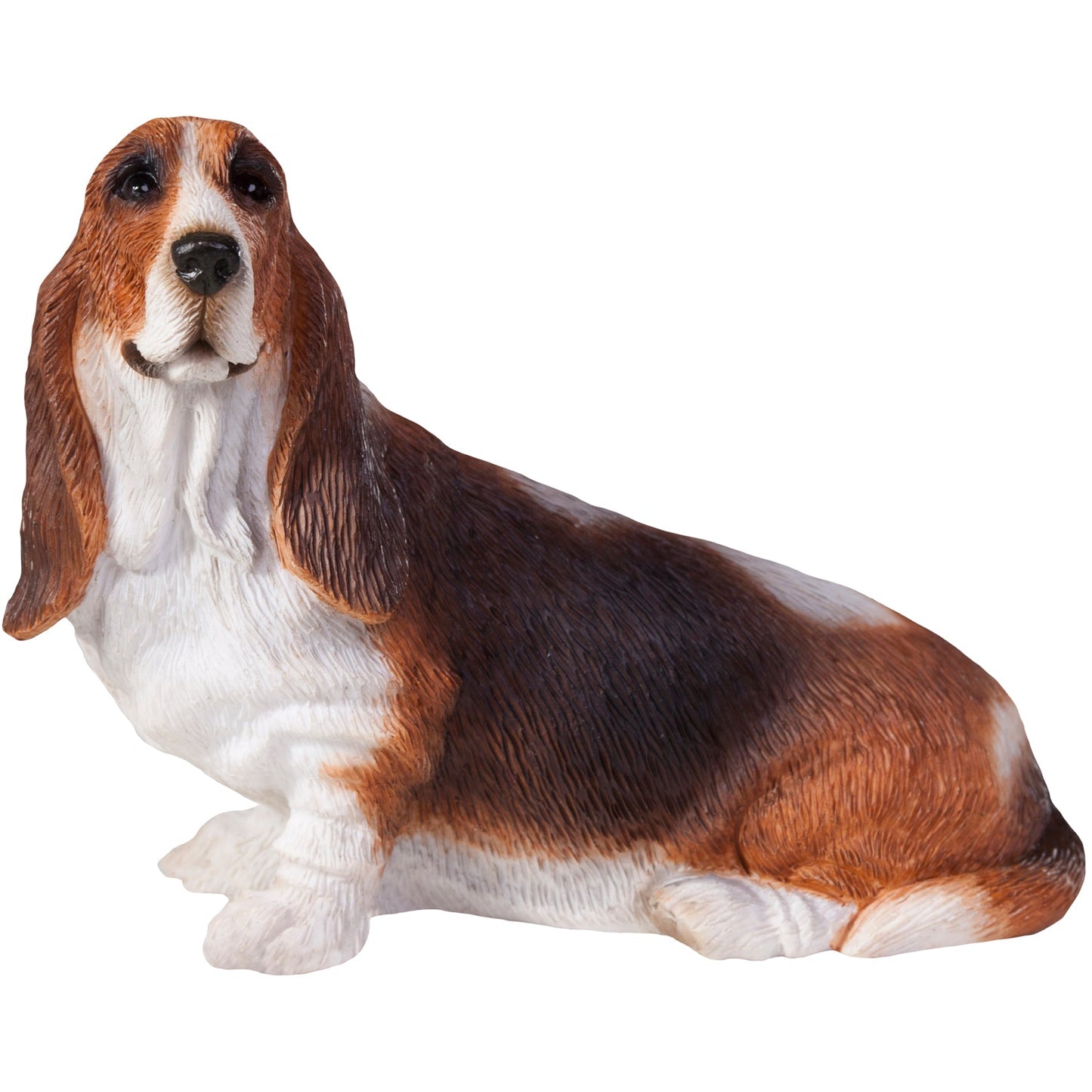 Sandicast "Small Size" Sitting Basset Hound Dog Sculpture by Present Paper