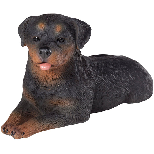 Sandicast "Small Size" Lying Rottweiler Dog Sculpture by Present Paper