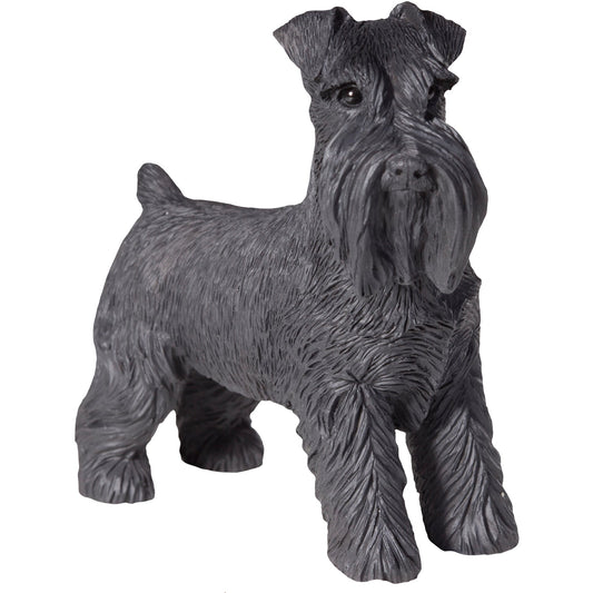 Sandicast "Small Size" Standing Black UC Schnauzer Dog Sculpture by Present Paper