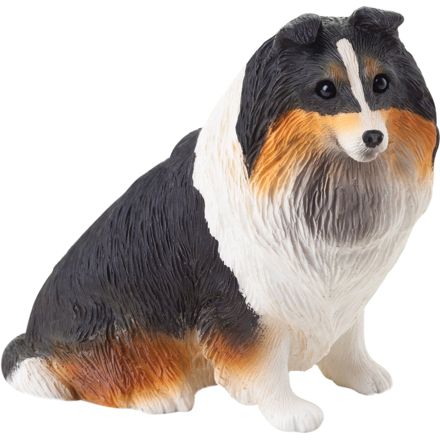 Sandicast "Small Size" Sitting Tri Shetland Sheepdog Sculpture by Present Paper