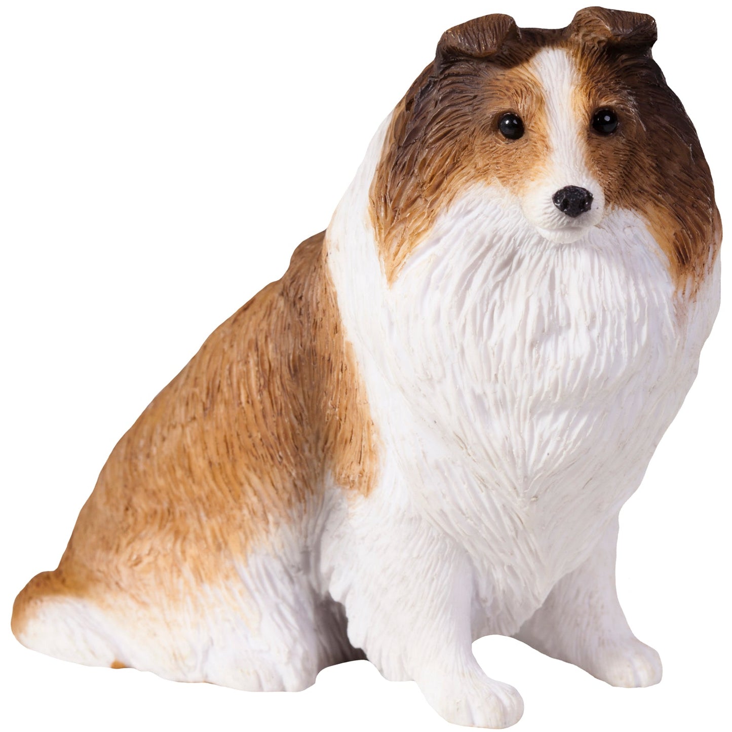 Sandicast "Small Size" Sitting Sable Shetland Sheepdog Sculpture by Present Paper