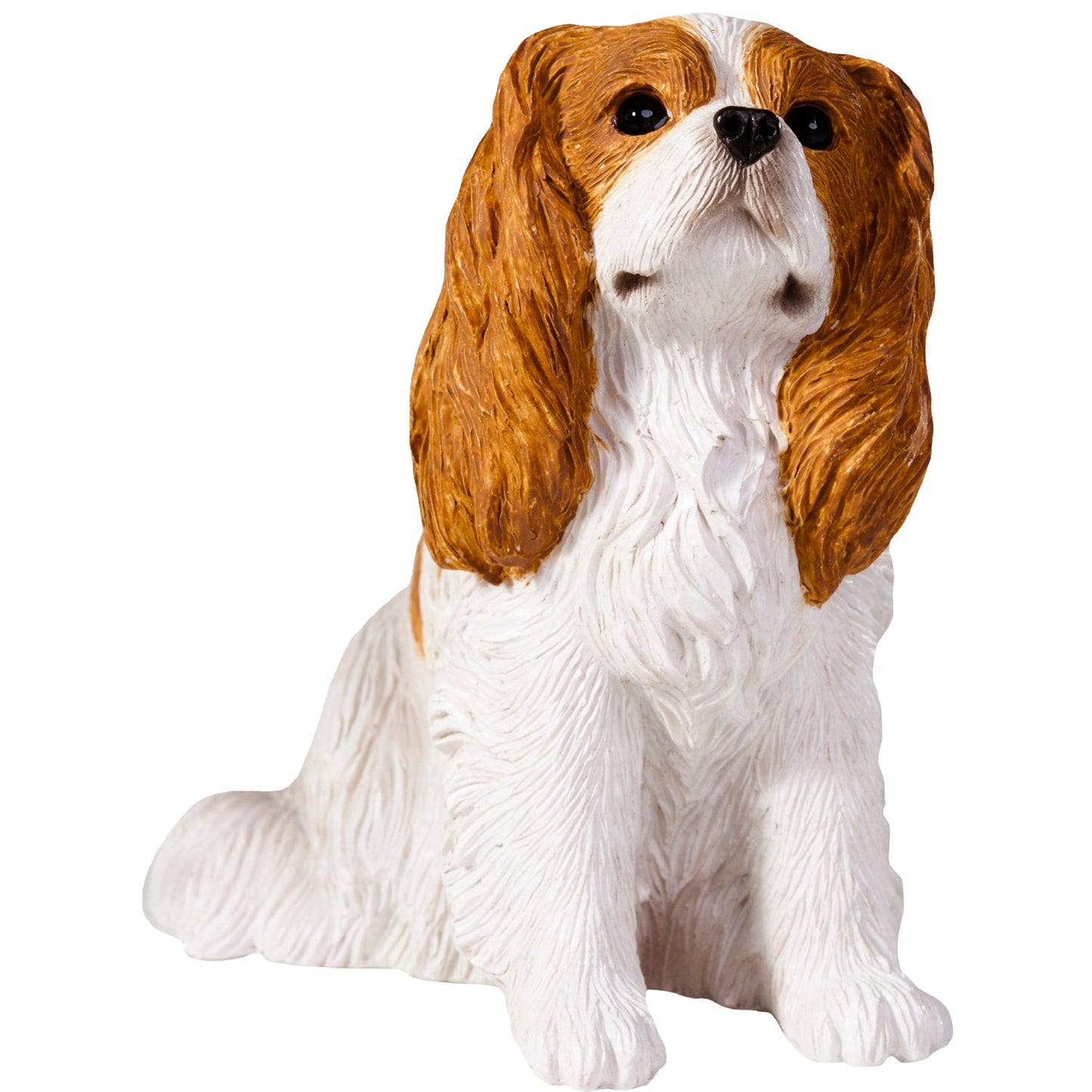 Sandicast "Small Size" Sitting Blenheim Cavalier King Charles Dog Sculpture by Present Paper