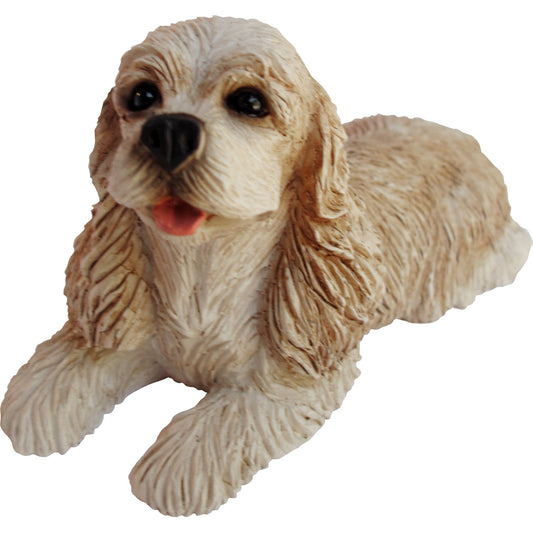 Sandicast "Small Size" Standing Buff Cocker Spaniel Dog Sculpture by Present Paper