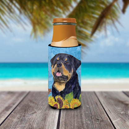 Rottweiler in Summer Flowers Ultra Beverage Insulators for slim cans SS4158MUK by Caroline's Treasures