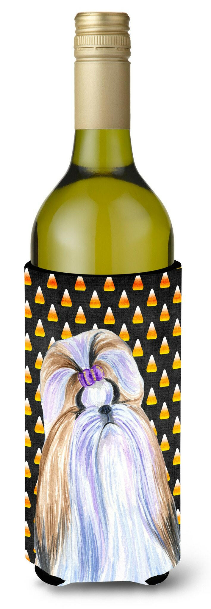 Shih Tzu Candy Corn Halloween Portrait Wine Bottle Beverage Insulator Beverage Insulator Hugger SS4258LITERK by Caroline's Treasures SS