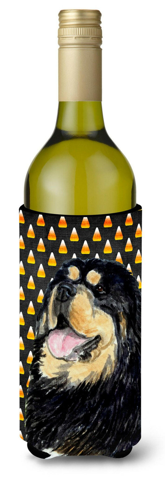 Tibetan Mastiff Candy Corn Halloween Portrait Wine Bottle Beverage Insulator Beverage Insulator Hugger by Caroline's Treasures SS