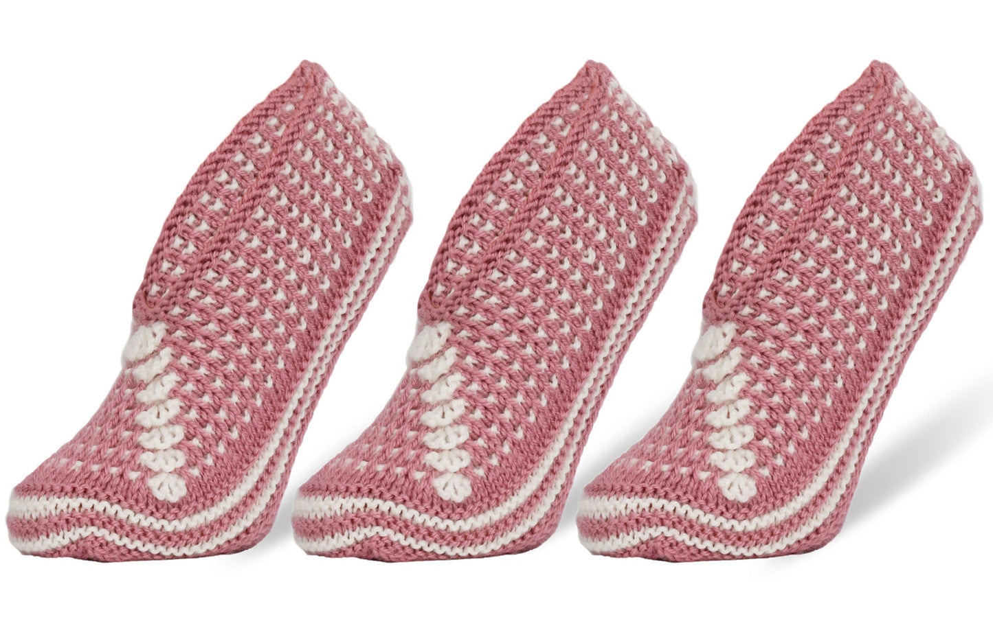 Crochet Slipper Socks for Women 3 Pairs Shoe Size 5-7 by Mars Outlet Store LLC