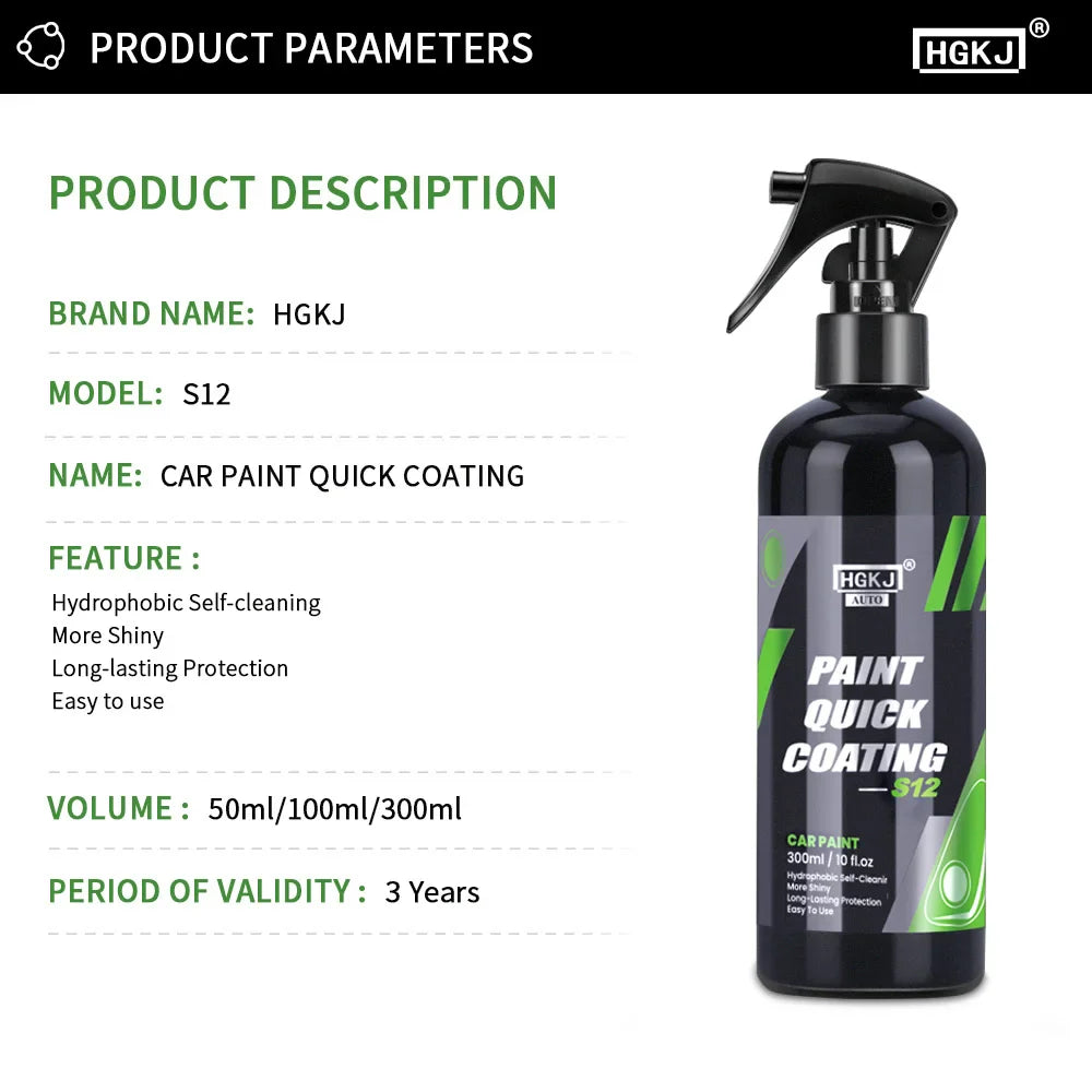 300ML Car Ceramic Coating Wax Liquid Glass Spray for Hydrophobic Shine and Protection by Mars Outlet Store LLC