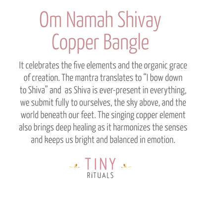 Om Namah Shivay Mantra Copper Bangle by Tiny Rituals