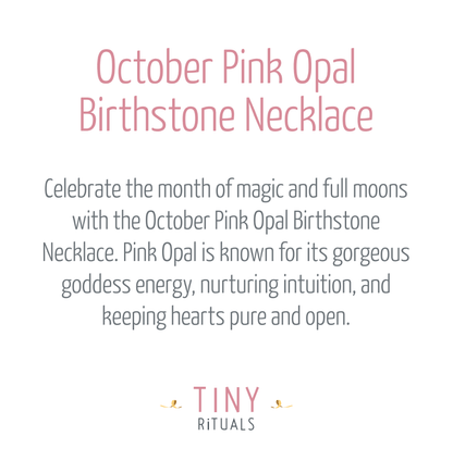 October Pink Opal Birthstone Necklace by Tiny Rituals