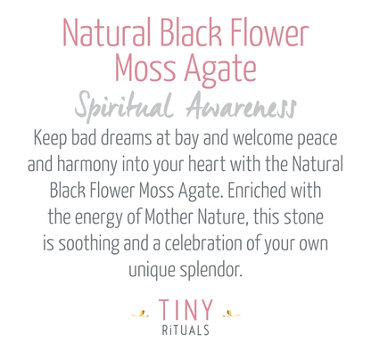 Natural Black Flower Moss Agate Energy Bracelet by Tiny Rituals