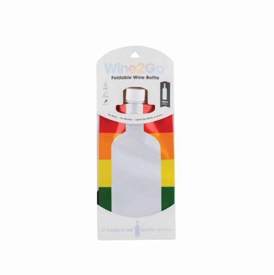 Wine2Go Foldable Wine Bottle in Rainbow Pride by Quirky Crate