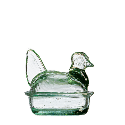 Nesting Hen Bowl & Lid - Lime | Hand Blown Glass - Colombia by Sumiye Co