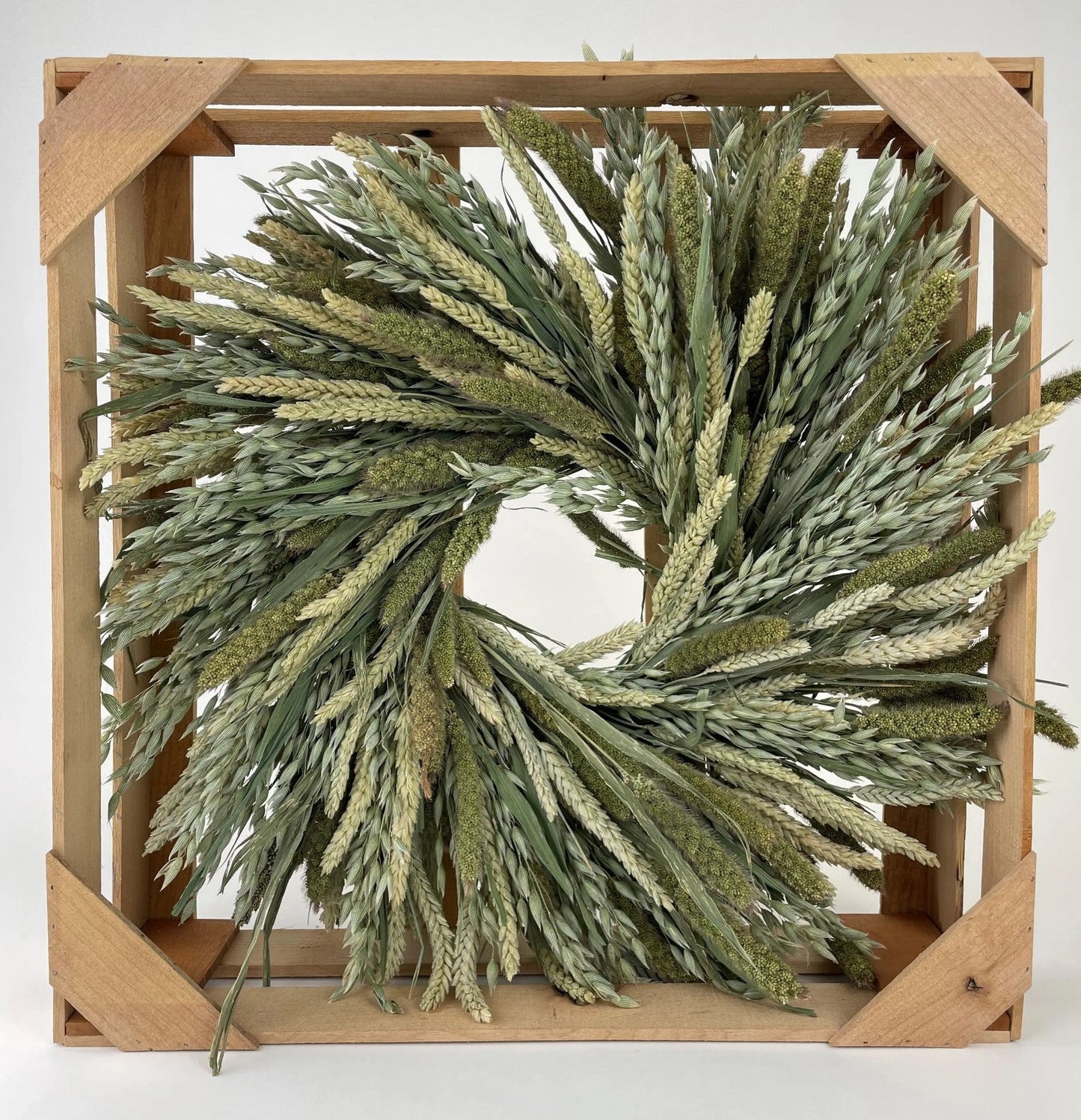 Mixed Green Grains Wreath by Andaluca Home