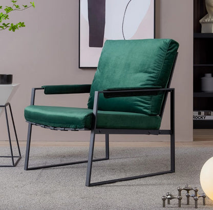 Modern Relax Single Arms Chair With Velvet Cushion by Blak Hom