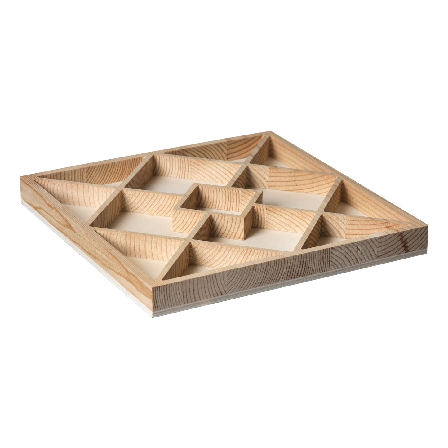 Square Sectional Wooden Trays 4 Pack 10"X10"X1.13" by Hammont